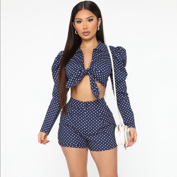 Fashion Nova Pants - Take My Chances Polka Dot Short Set